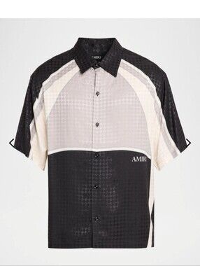 Amiri Black and White Short Sleeve Button Shirt